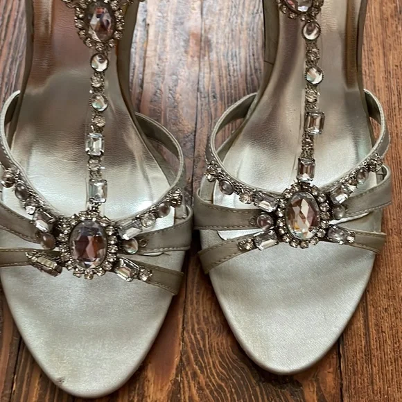 Special Occasions By Saugus Shoe Rhinestone Strappy Shakira Heels - Picture 2 of 12